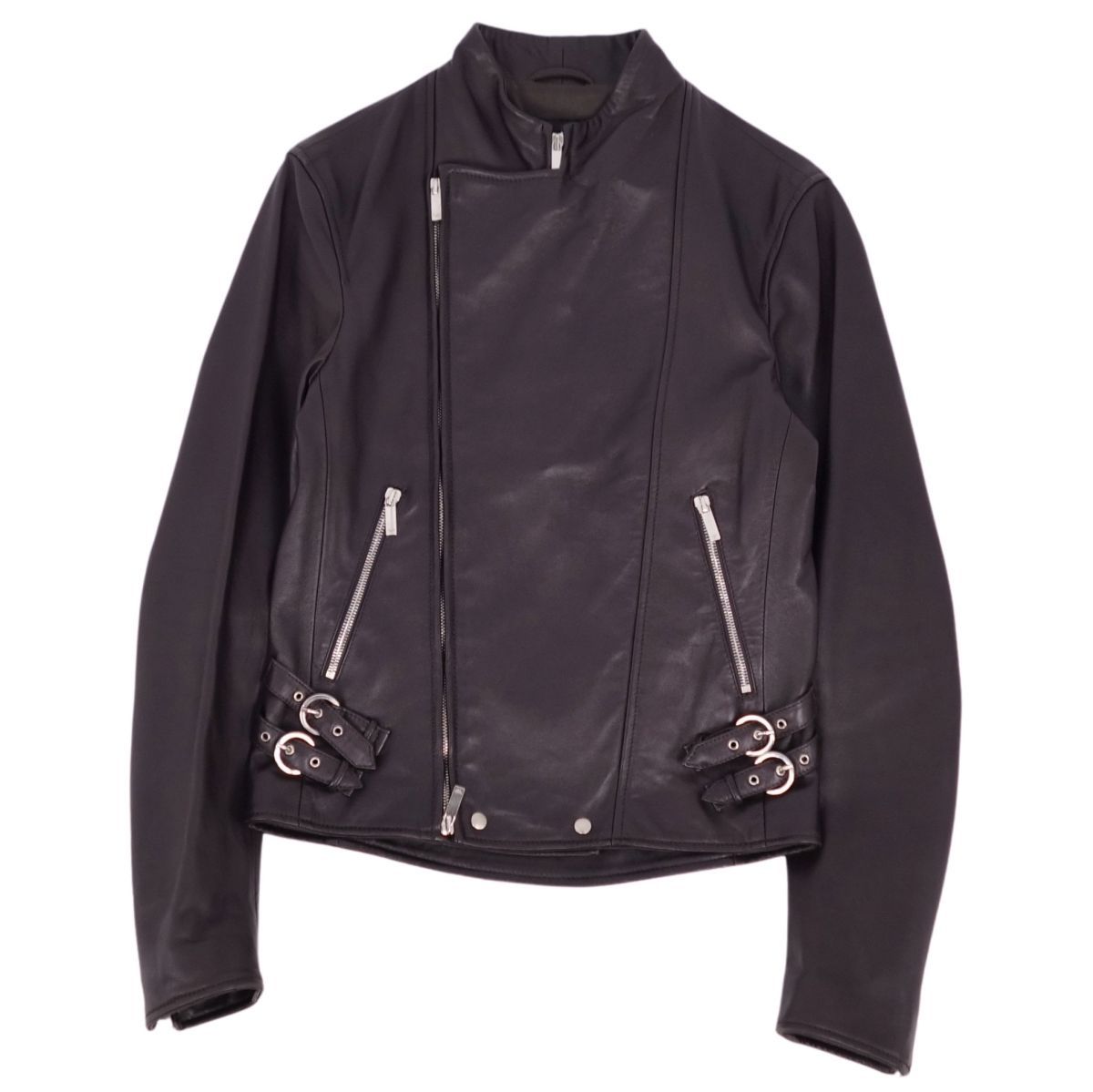 美品 エンポリオアルマーニ EMPORIO ARMANI レザージャケット ダブ 