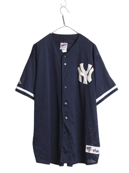 なクーポン配布中! ヤンキース ベースボール シャツ メンズ XXL | MLB オフィシャル マジェスティック 大リーグ ユニフォーム 半袖シャツ 大きいサイズ 重ね着