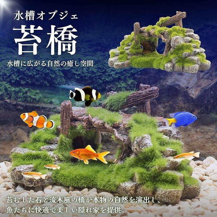 Archnote アクアリウム 水槽 オブジェ 置物 苔 流木 石 隠れ家 メダカ