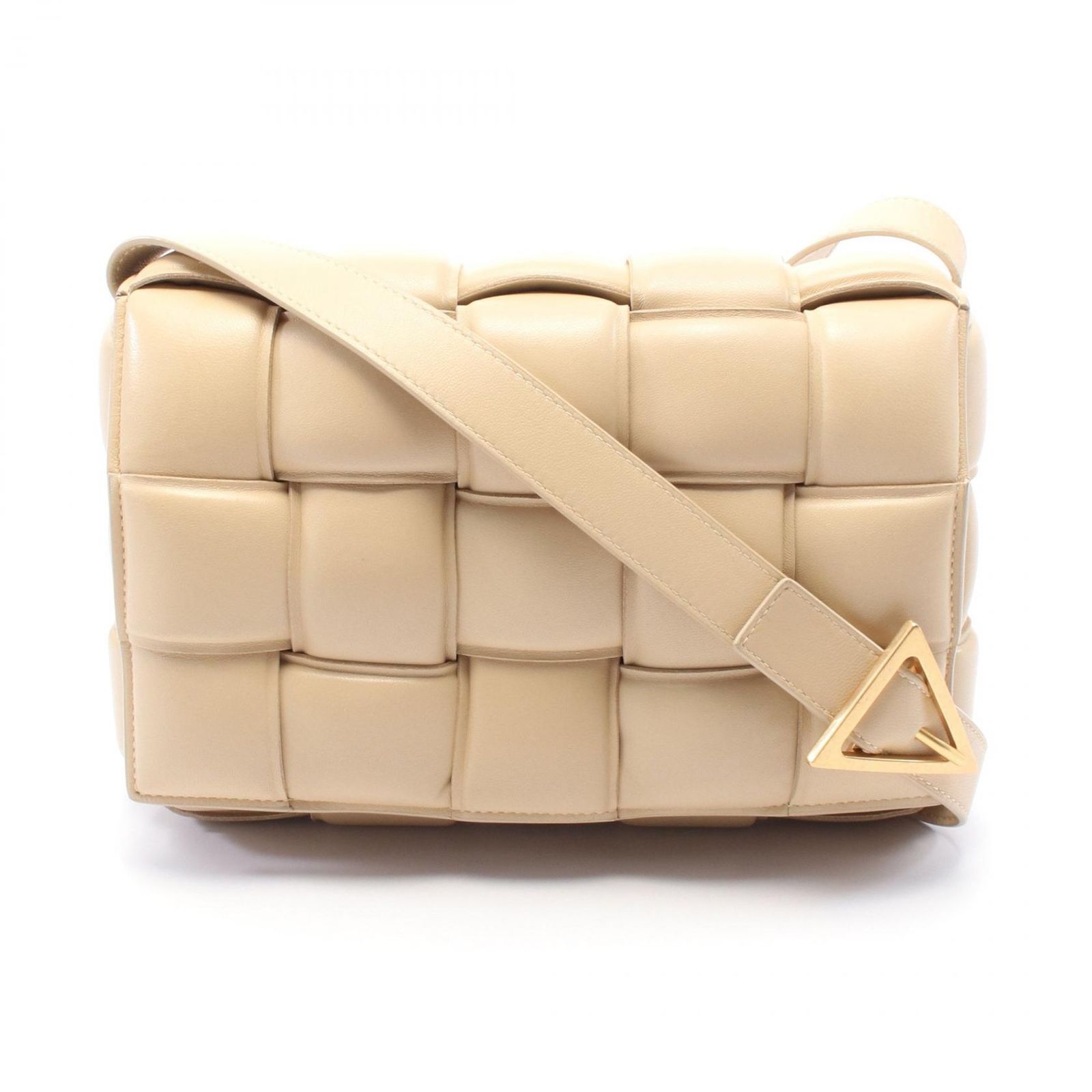 ボッテガヴェネタ BOTTEGA VENETA ショルダーバッグ パデット カセット イントレチャート 591970 ベージュ レザー パデット カセット イントレチャート ショルダーバッグ レディース Used A
