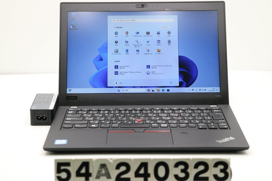 Lenovo ThinkPad X280 Core i5 8250U 1.6GHz/8GB/128GB(SSD)/12.5W/FWXGA(1366x768)/Win11 【54A240323】