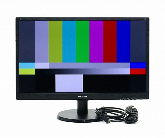 並品 PHILIPS 243V5Q 23.6インチ非光沢MVAパネル フルHD 1920x1080ドット HDMI|DVI-D|アナログRGB入力