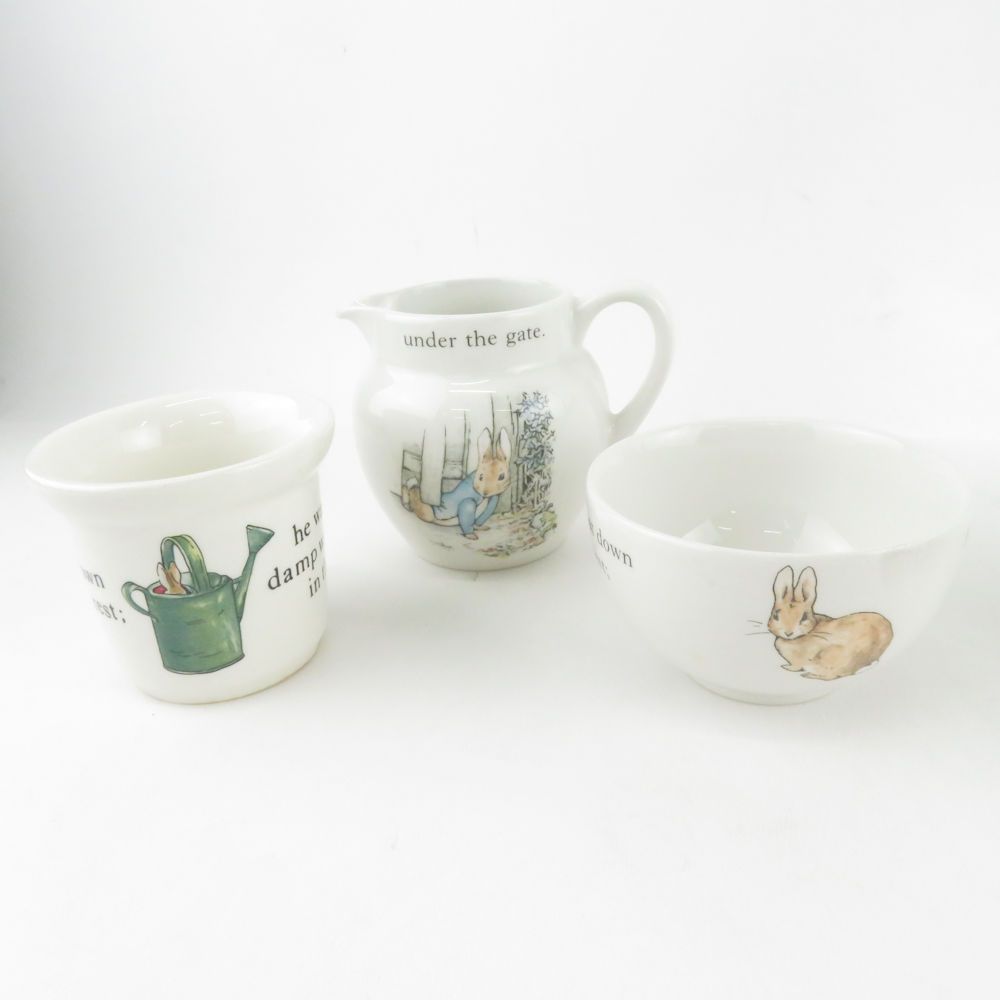 美品 WEDGWOOD ウェッジウッド ピーターラビット チルドレン セット 6点 セット 子供 ミニチュア SY9112J 