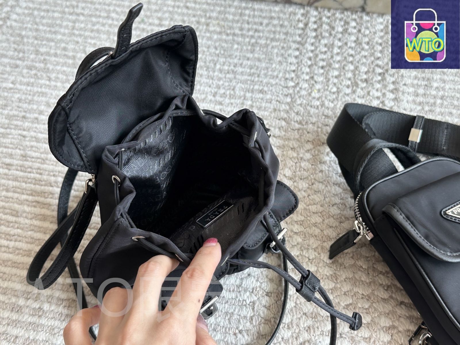 ★送料関税込★PRADA プラダ ミニバッグ ポーチセット ブラック PRADA プラダ ミニバッグ ハンドバッグ ポーチ ナイロン Gカード