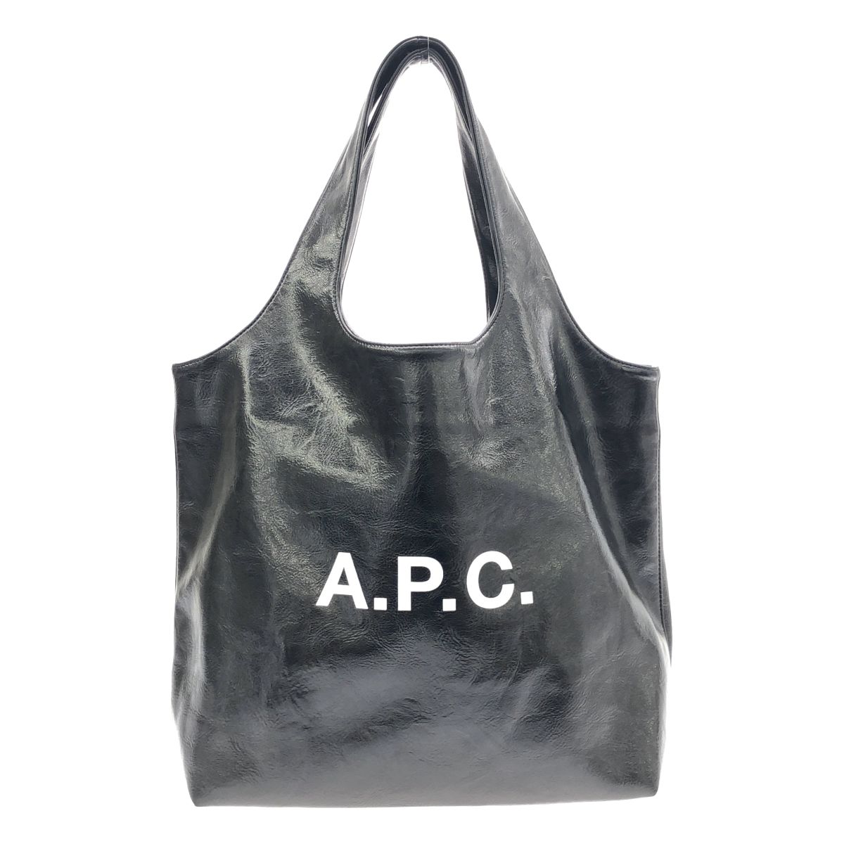 A.P.C アーペーセー TOTE NINON フェイクレザートートバッグ ブラック 