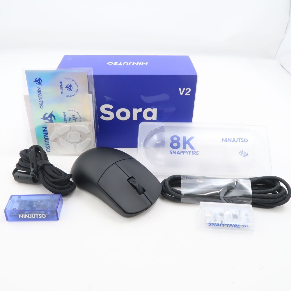 美品 Ninjutso ニンジュツォ Sora V2/8K SNAPPYFIRE ワイヤレス ゲーミングマウス 1点 FPS eスポーツ PC周辺機器 左右対称 HY1349 美品 Ninjutso ニンジュツォ Sora V2/8K SNAPPYFIRE ワイヤレス