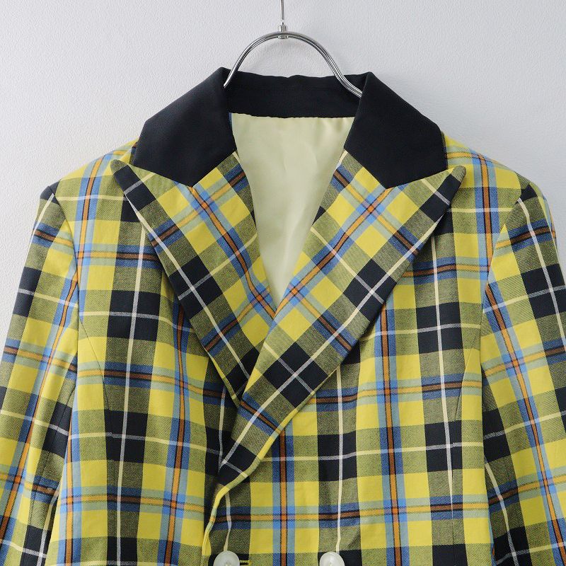 美品 2022SS ロイスクレヨン Lois CRAYON イエローチェックジャケット