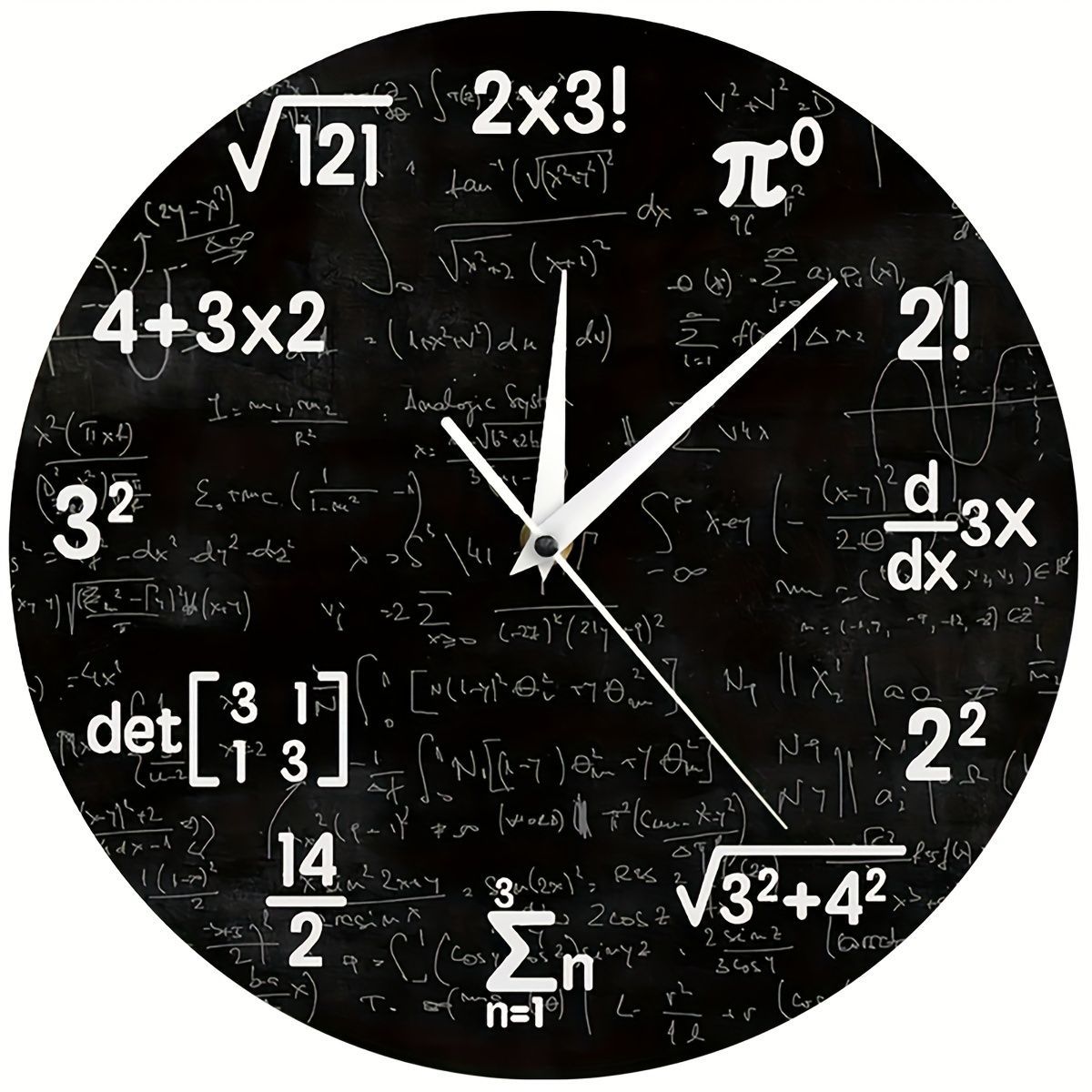 アナログ時計 掛け時計 数学 文字 静音仕様 おもしろ 金属 20cm 30cm 