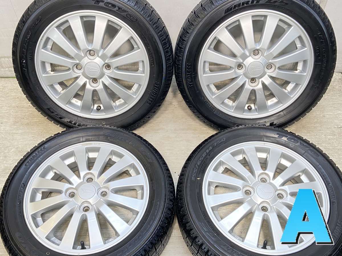 155/65R14 nトーヨータイヤ ガリット G5 nダイハツ純正 n14x4.5 45 100-4穴 n中古タイヤ スタッドレスタイヤ ホイールセット  4本セットn w14241111016 - 送料無料産直