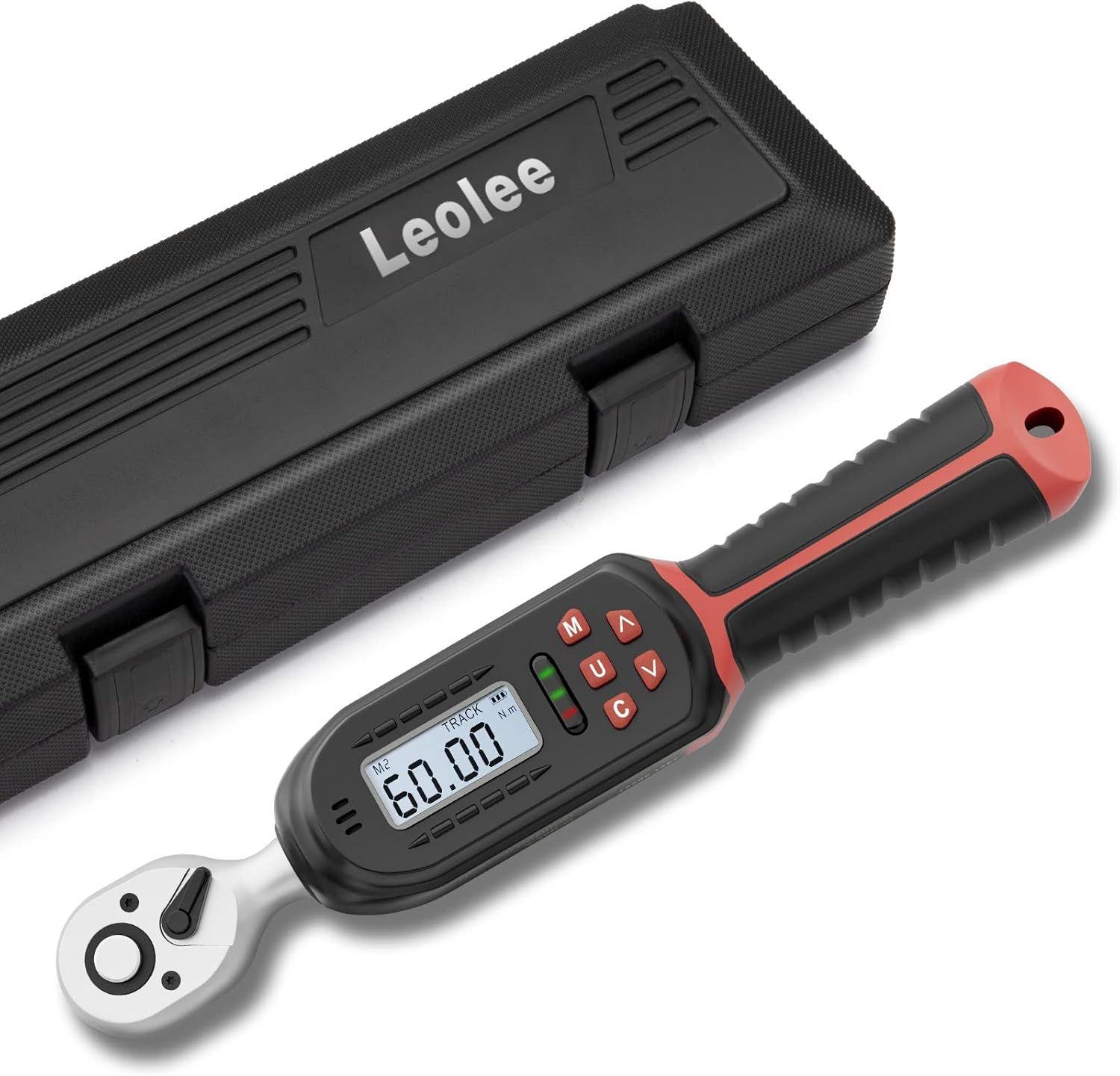 Leolee デジタルトルクレンチ 3-60Nm(9.5mm) 内蔵ブザー及びLED警告灯 高精度 双方向ラチェットヘッド トルクレンチ 自転車 自動車 エンジン修理 タイヤ交換などの作業に適用 ISO6789 校正証明書付