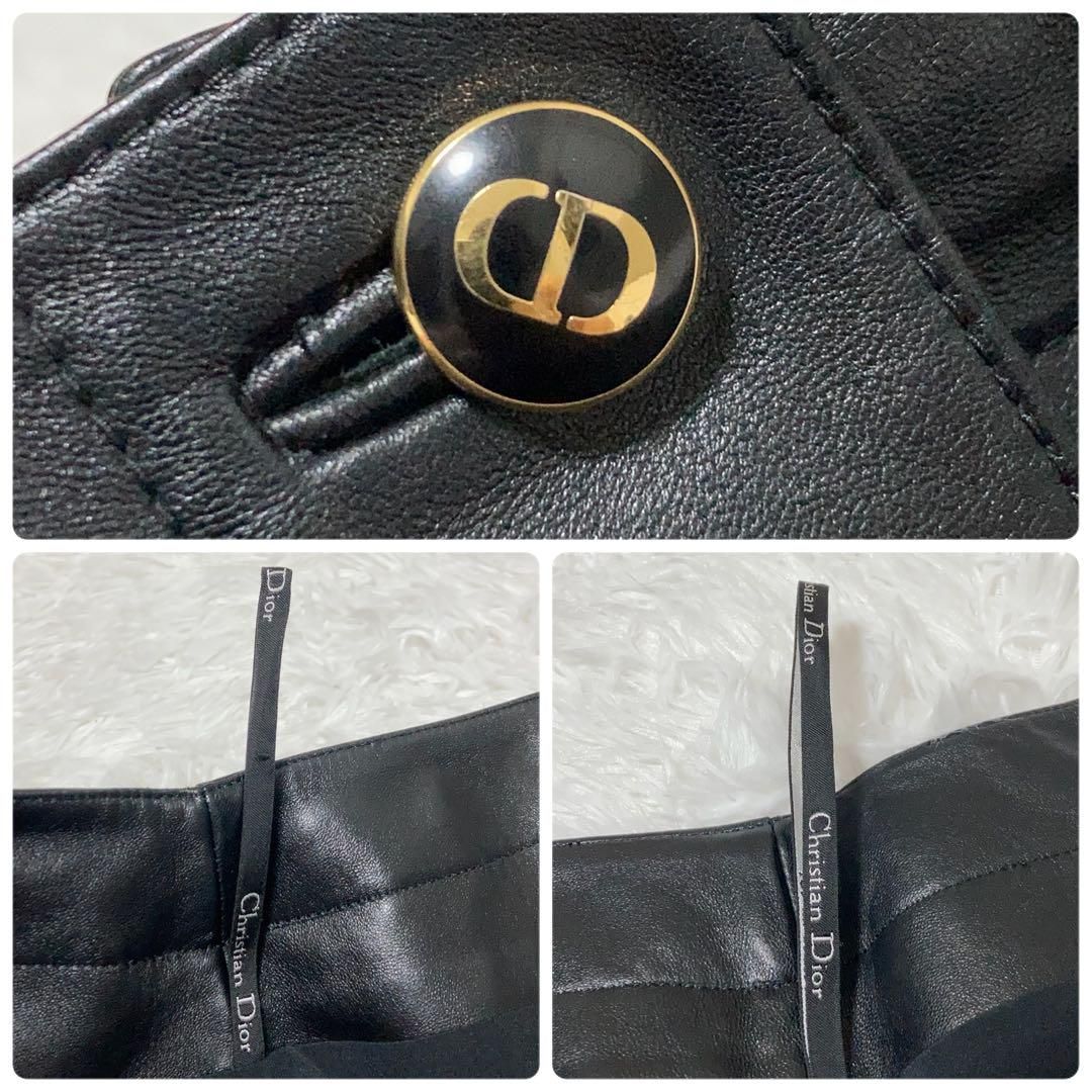 極美品】DIOR ディオール レザースカート CDボタン 黒 36 - メルカリ