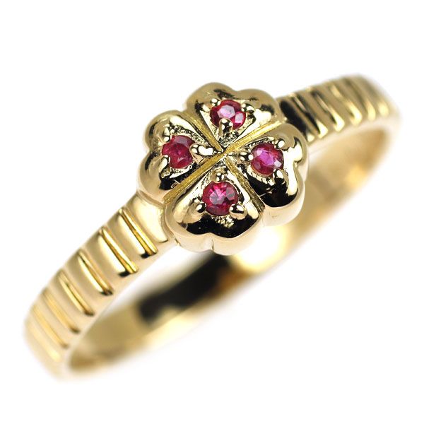 K18・ルビー・リング・シンプル・指輪 4℃ K18 ルビーリング 4℃ K18