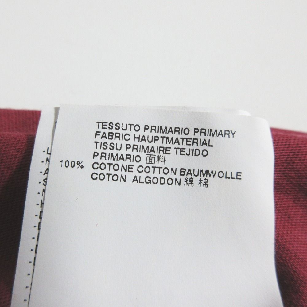 美品 Maison Margiela メゾンマルジェラ 15AW エイズTシャツ フロッキープリント 半袖 Vネック カットソー S ボルドー レディース 古着 中古 美品 Maison Margiela メゾンマルジェラ 15AW エイズTシャツ