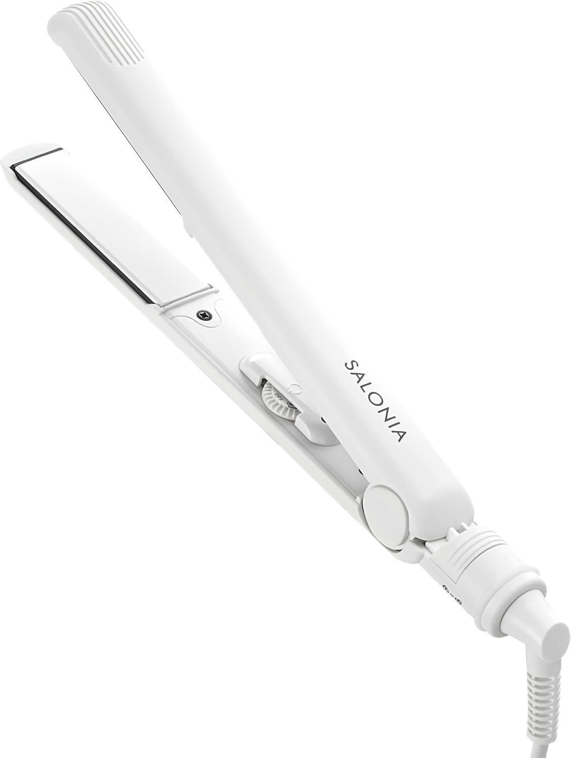 【在庫処分】サロニア ストレートアイロン ヘアアイロン 24mm 耐熱ポーチ付 SALONIA 海外対応 SL-004SW ホワイト