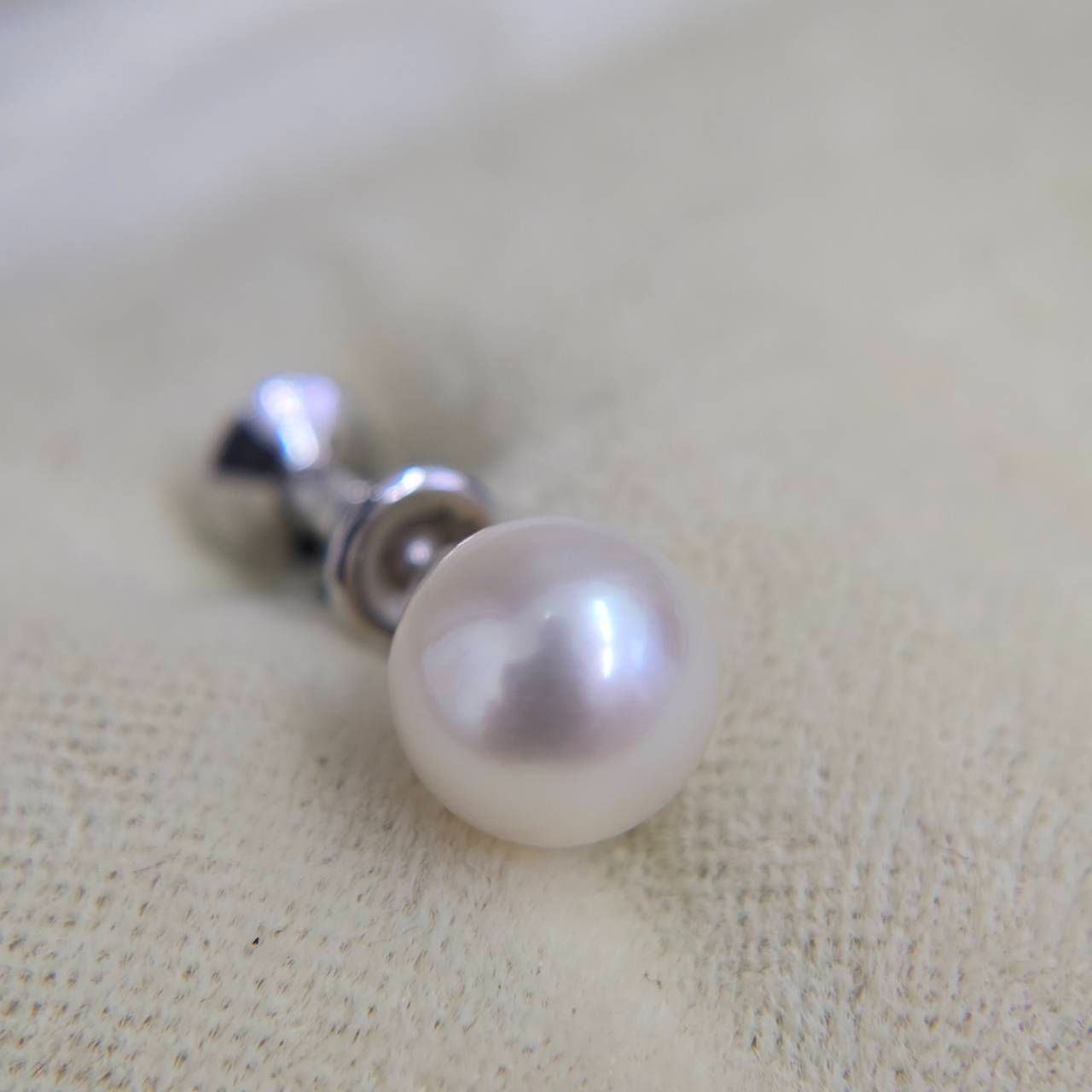 美品 ミキモト パールイヤリング SV パール幅6.7mm ホワイトS 美品 ミキモト パールイヤリング SV パール幅6.7mm ホワイトS