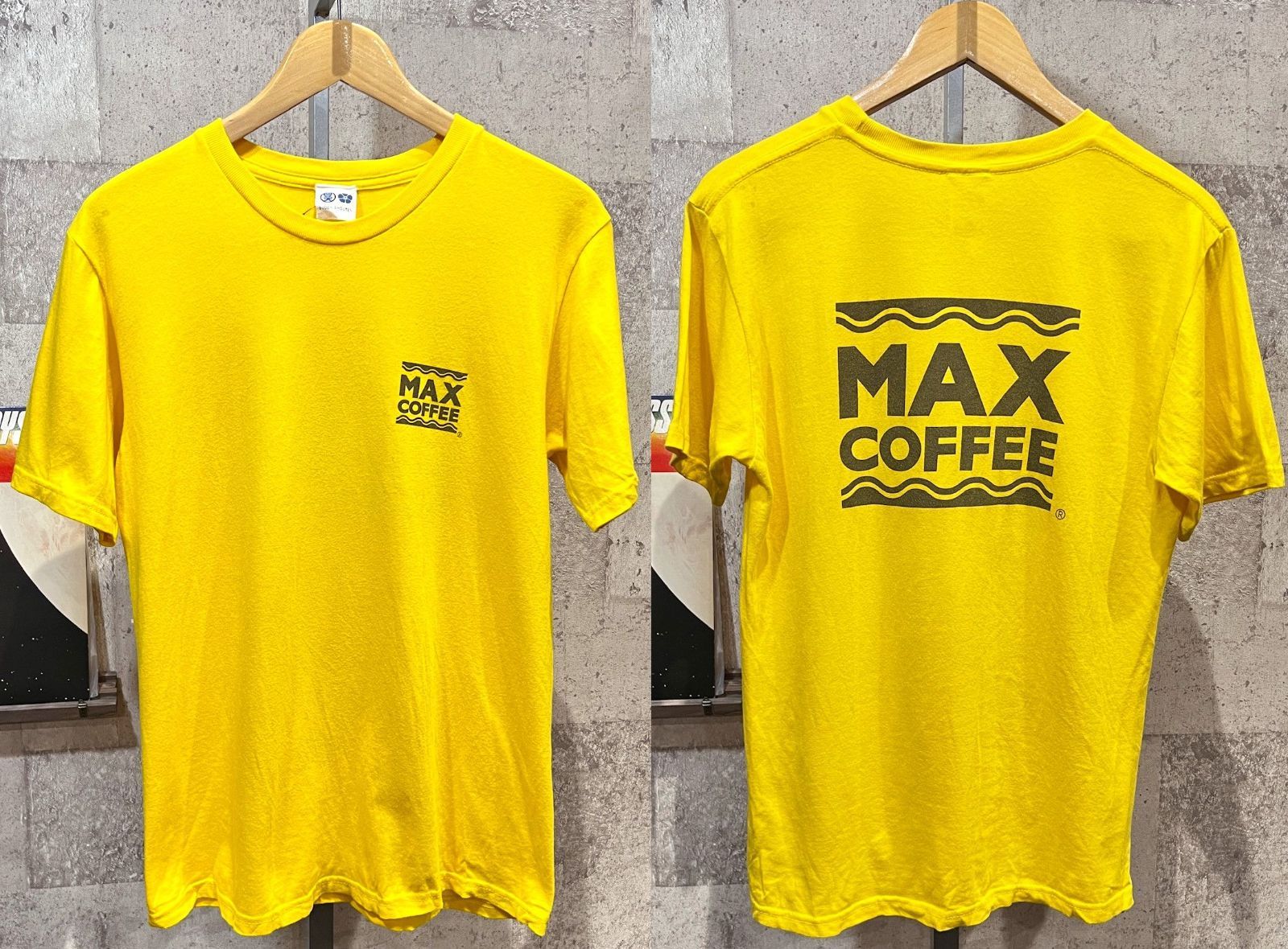 豊天商店 MAX COFFEE Tシャツ M イエロー バックプリント マックス