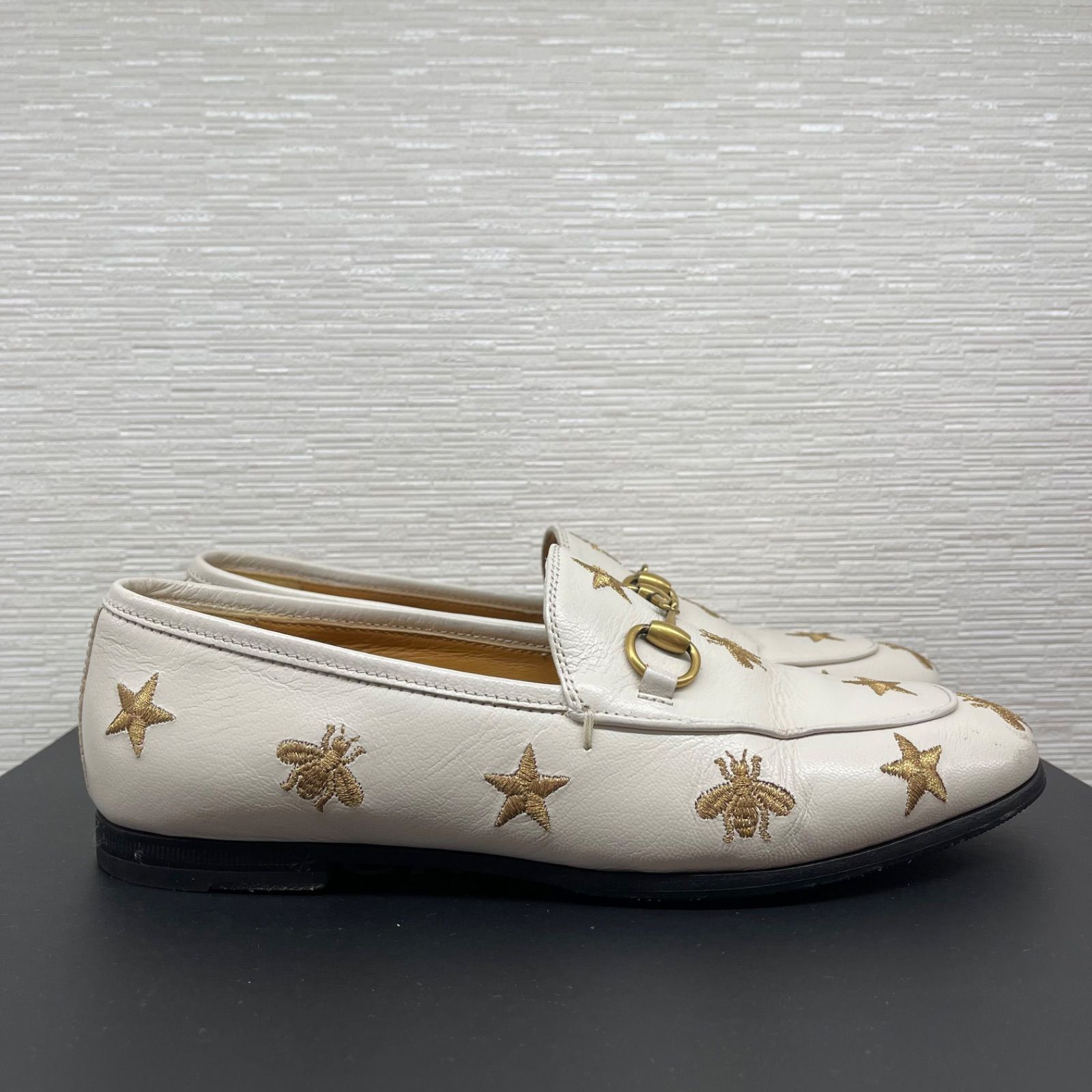 美品】GUCCI グッチ スター&蜂モチーフ ホースビット フラットパンプス 