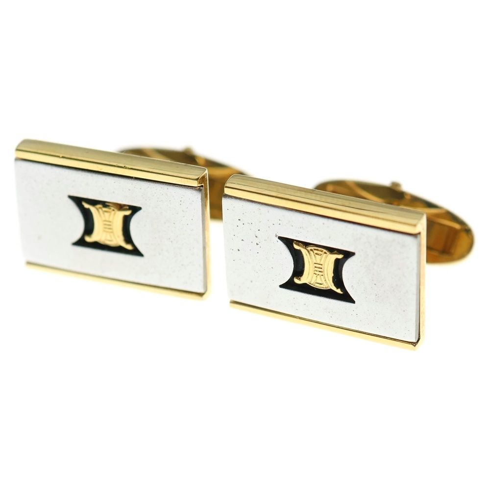 セリーヌ カフリンクス ネクタイピン ゴールド ブラック Celine CELINE (セリーヌ) トリオンフ カフス ネクタイピン セット スウィヴル