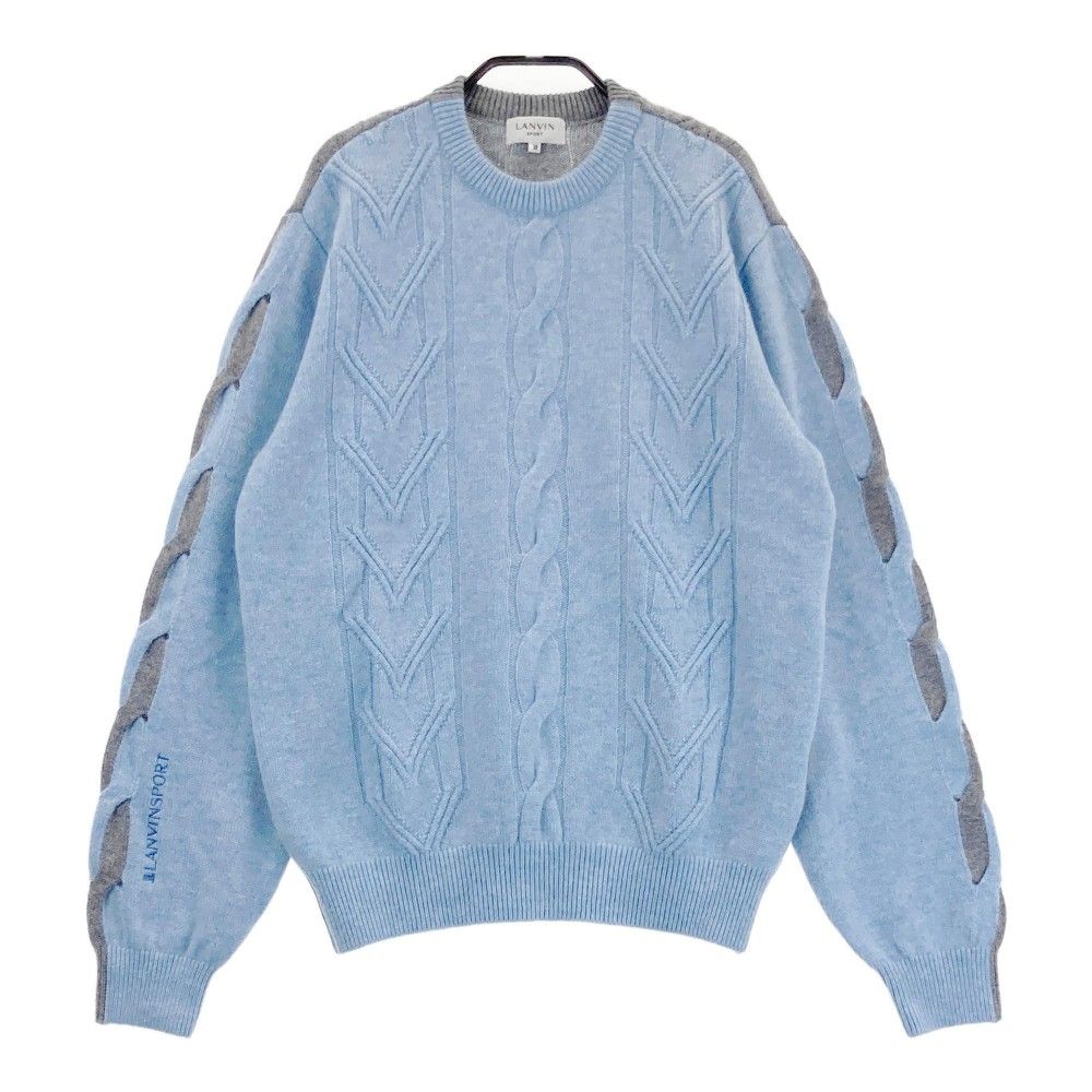 サイズ：38 LANVIN SPORT ランバン スポール  カシミヤ ニットセーター  ブルー系 [240101445054] ゴルフウェア レディース ストスト サイズ：38 LANVIN SPORT ランバン スポール カシミヤ ニット