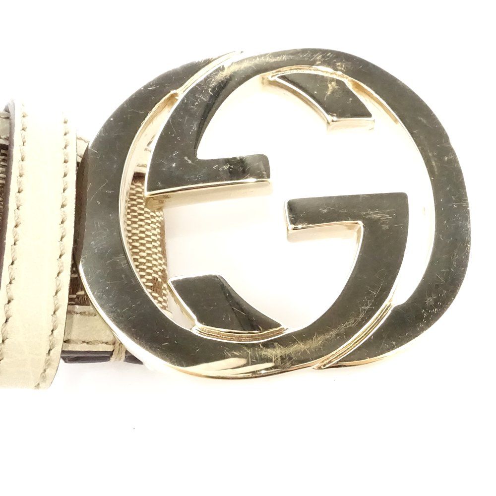 GUCCI グッチ ベルト インターロッキングG 114876 85・34 レザー  