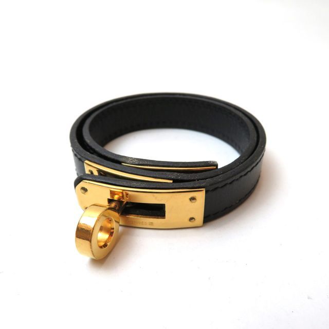 中古 エルメス ミニケリー ドゥブルトゥール ブレスレット レザー □G