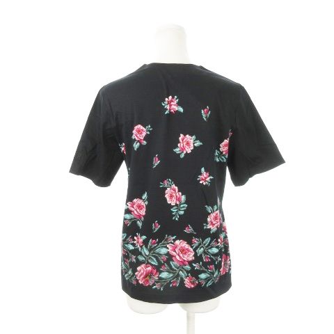 美品 FEILER フェイラー 花柄 半袖カットソー ブラック シェニール調 フェイラー FEILER Tシャツ カットソー 半袖 ドット絵 シュニール織り