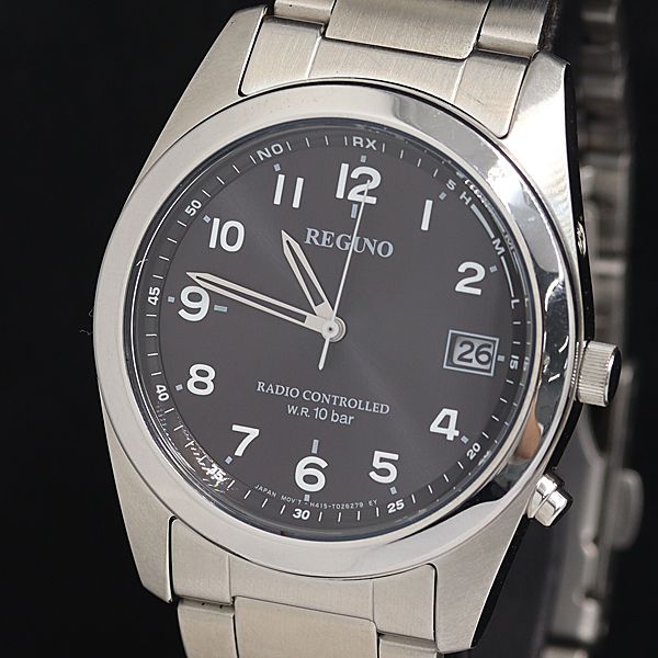 4 稼動品 シチズン レグノ ソーラー H415-T017274 稼動 美品 シチズン レグノ H415-T017274 電波ソーラー 黒文字盤