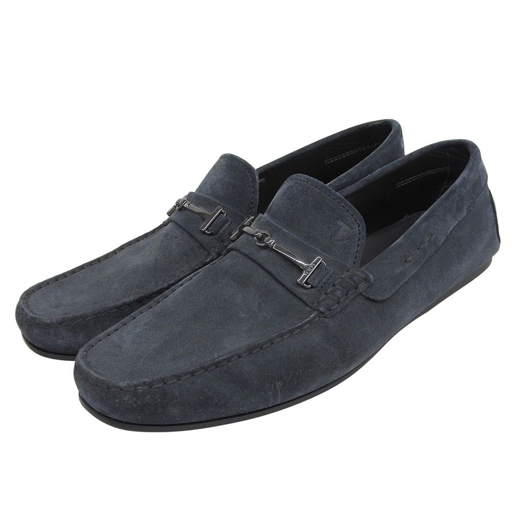 TOD S トッズ スエード ドライビング シューズ メンズ ネイビー 8.5 8.5