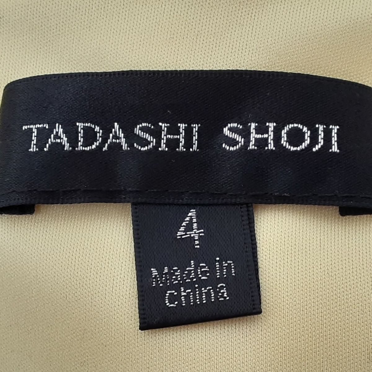 TADASHISHOJI(タダシショージ) ワンピース サイズ4 XL レディース美品  - 白×ライトイエロー 半袖/ひざ丈/レース