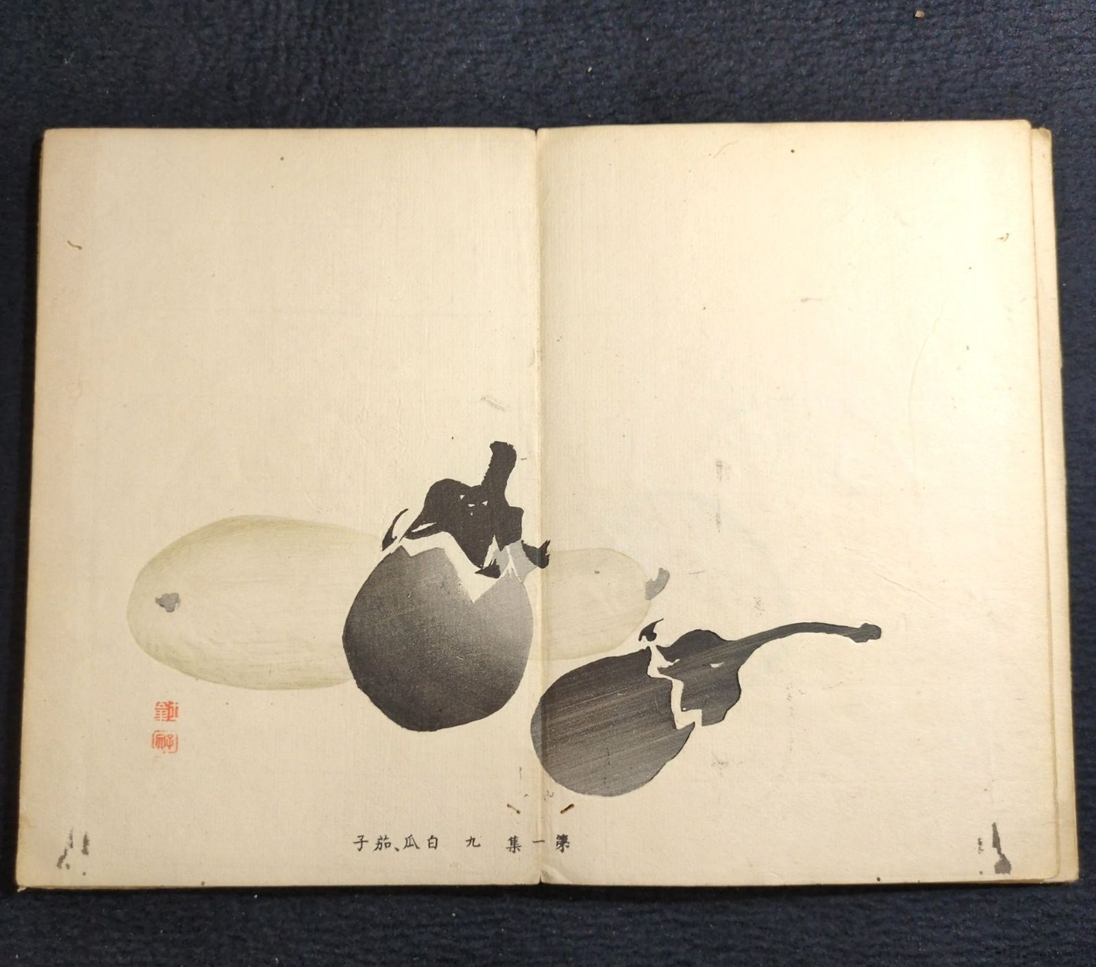 彩色 木版画 絵入 絵本◇習画百題◇12図 画譜 絵手本 川端玉章 明治
