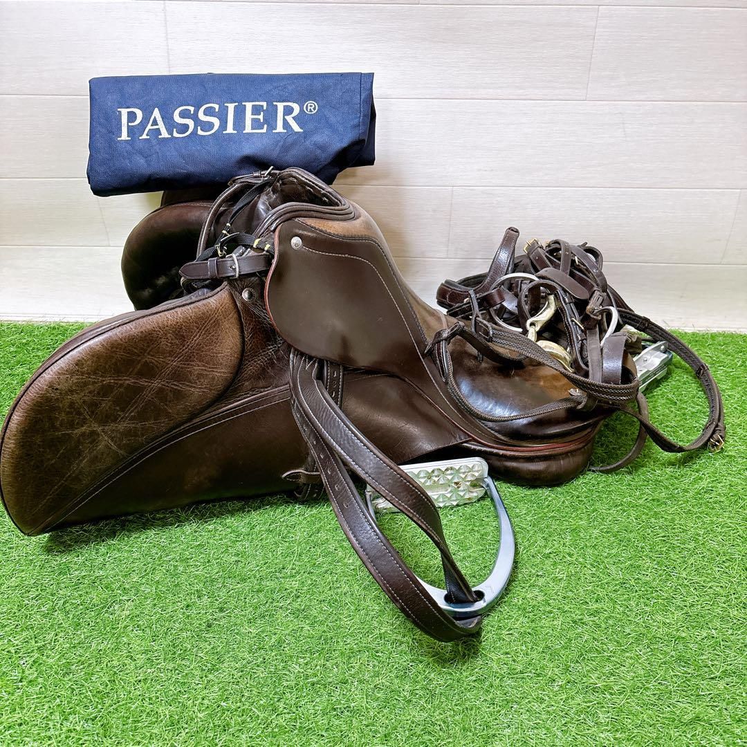 乗馬 パッシェ くら 障害鞍 PS-BAUM16.5 茶 セット品 鞍