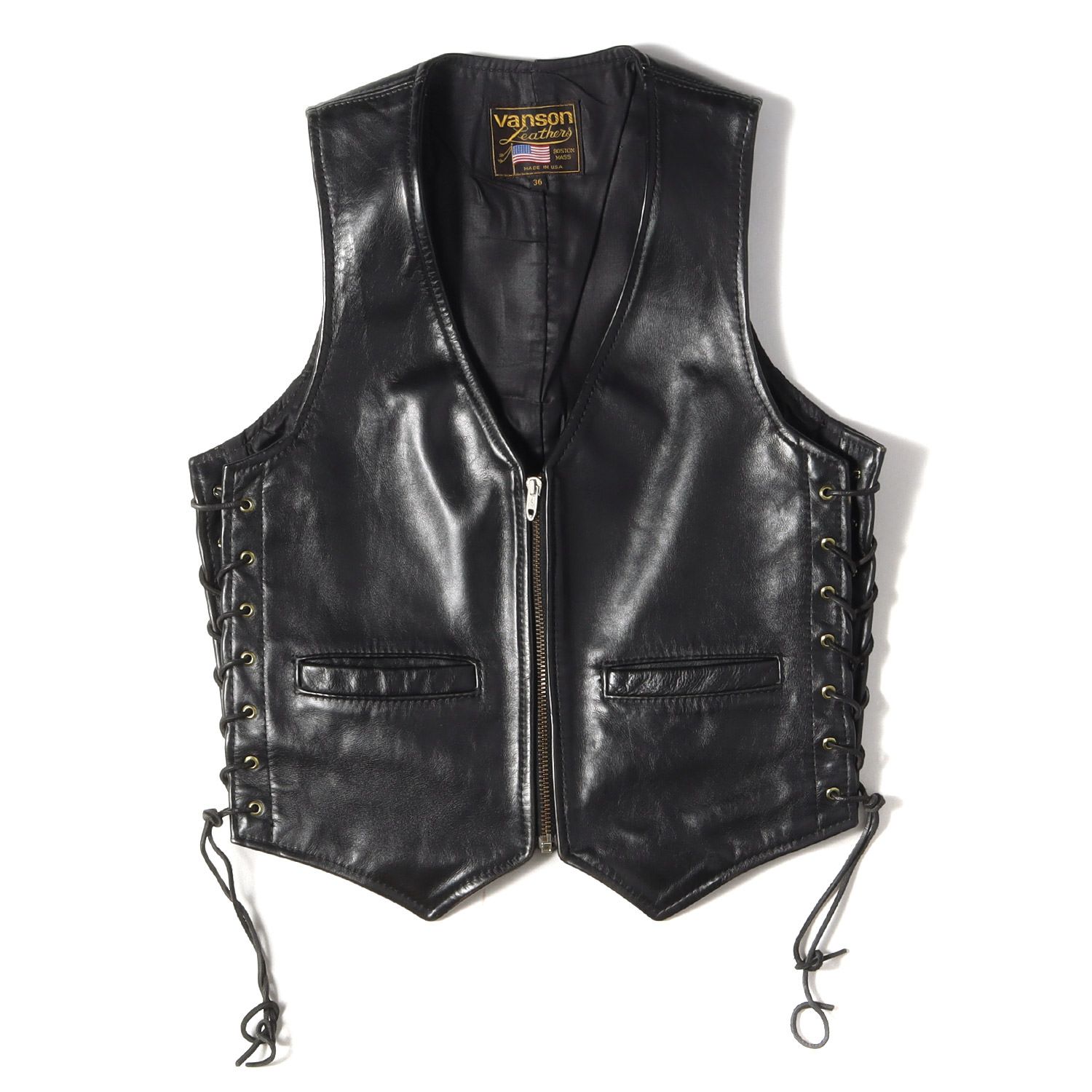 美品 VANSON バンソンパンチングレザー ベストRIDERS VEST 福袋 www