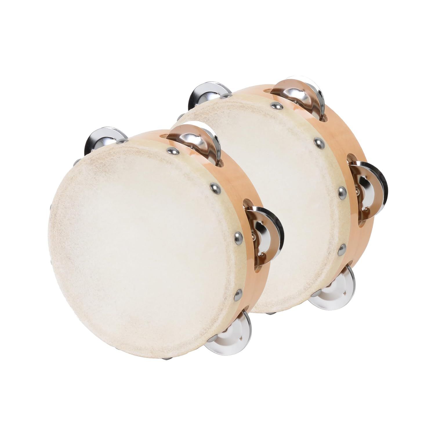 15cm_2個セット KC 皮付きタンバリン カーフスキン 15cm TCS-15|5 2個セット