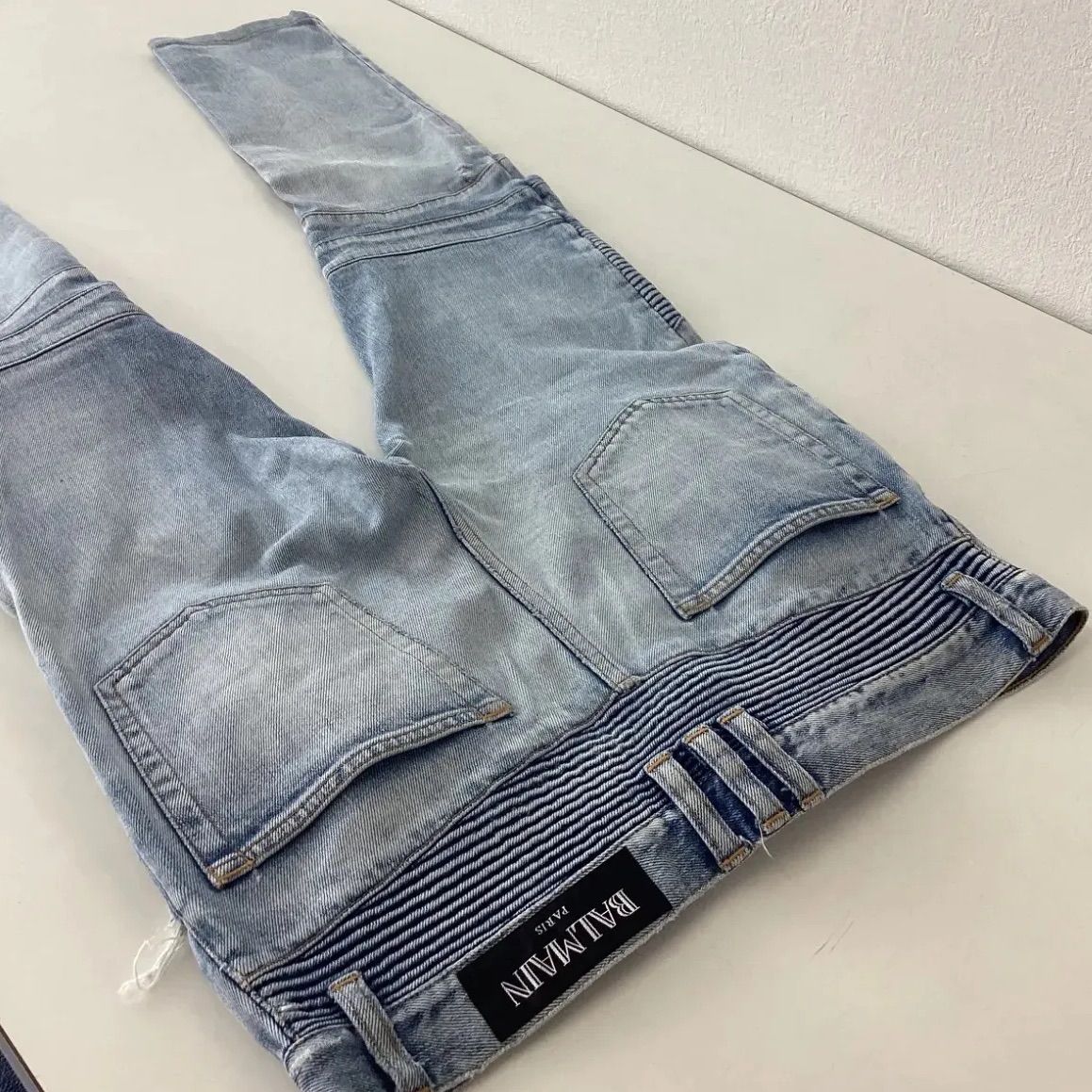 BALMAIN バルマン バイカーデニム スキニー ジーンズ - メルカリ