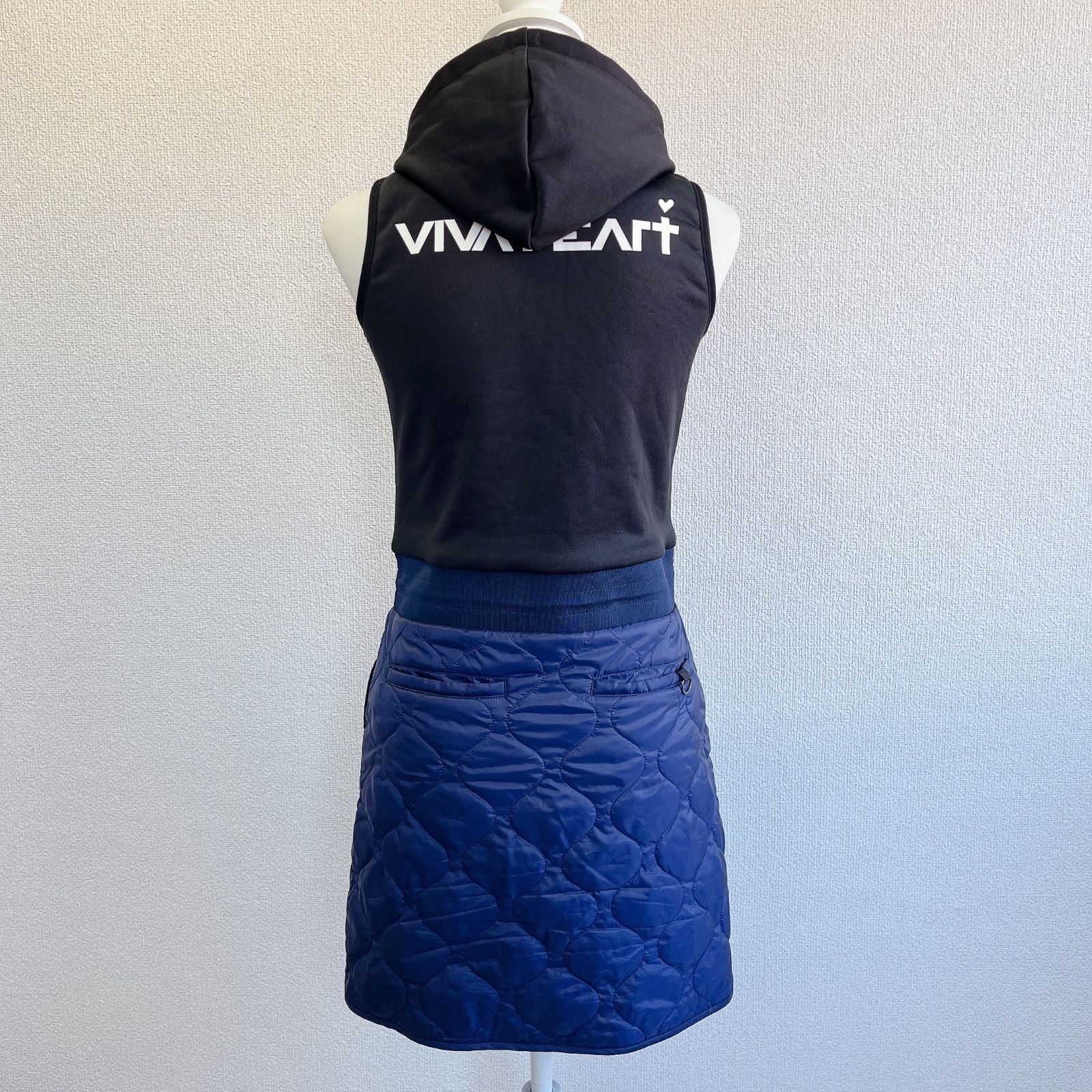 ビバハート ホワイト×ブラック キルティングワンピース サイズ42