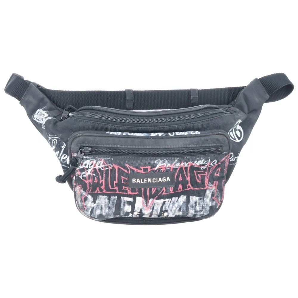 BALENCIAGA バレンシアガ EXPLORER DIY METAL ALLOVER エクスプローラー メタル オールオーバー ペイント ウエストバッグ ブラック 482389 527277
