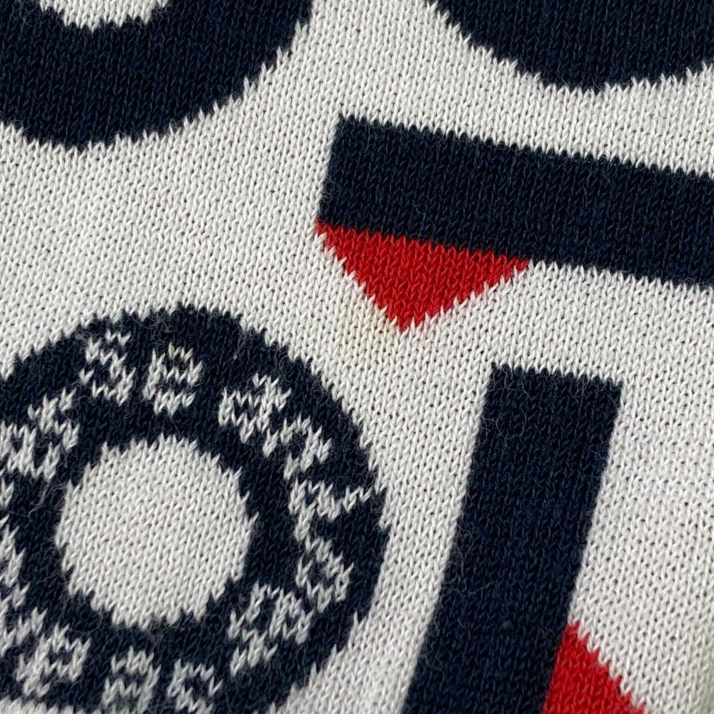 未使用品 アンパスィ ニットベスト M サイズ：M AND PER SE アンパスィ ニットベスト 総柄 ホワイト系