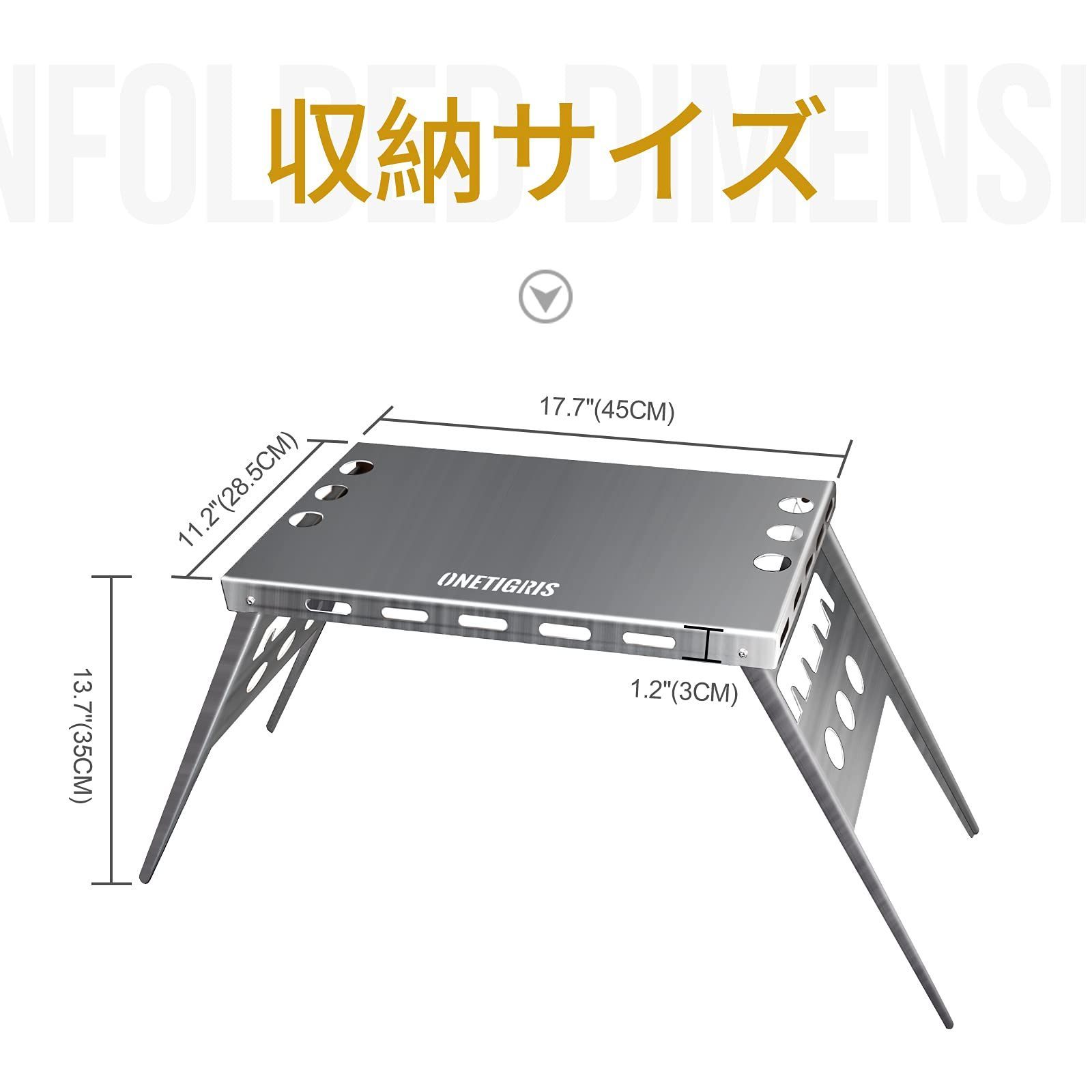 数量限定】OneTigris アウトドアテーブル ミニローテーブル キャンプ テーブル 折りたたみ 軽量コンパクト ステンレス製 - メルカリ