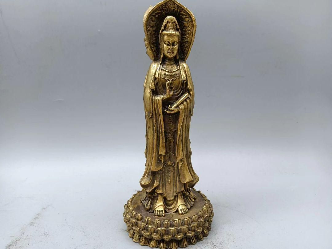 銅製 仏像 重工彫刻 開運 風水 古美術品 置物 地蔵 菩薩 観音 銅製 仏像 彫刻 置物 開運 風水 - メルカリ