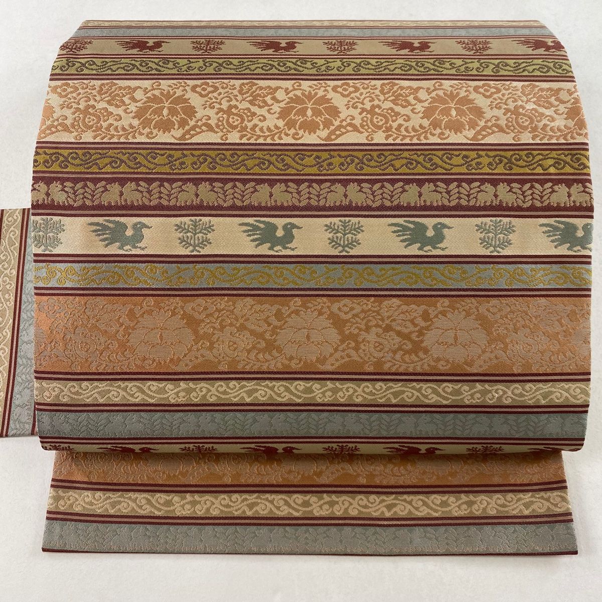 袋帯 美品 秀品 幾何学 金彩 金色 六通 正絹 【中古】