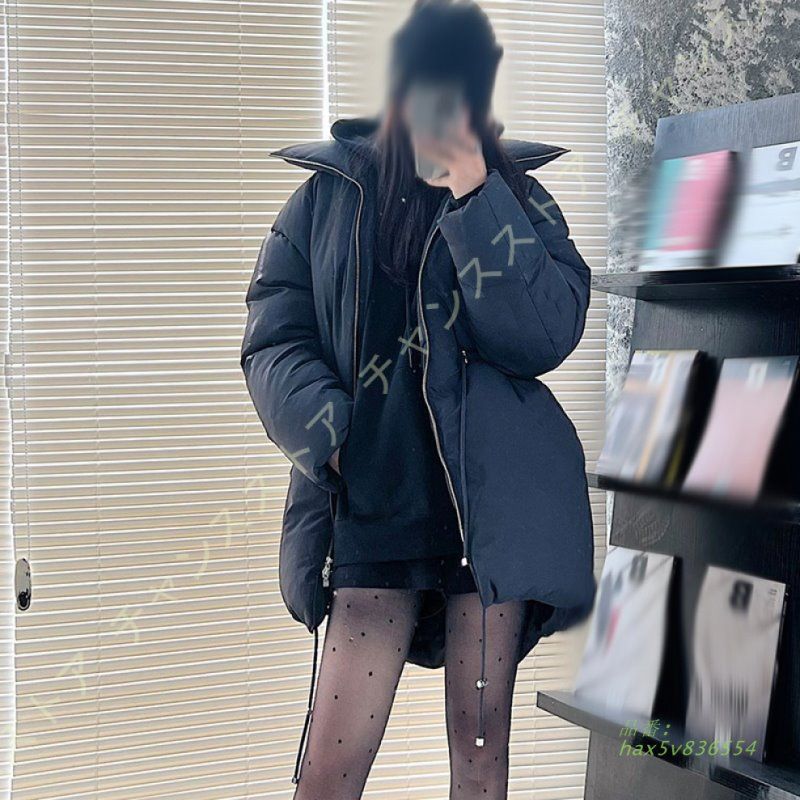 中綿ダウンコート レディース 中綿ダウン ボリューム 中綿コート ミドル丈 防寒 アウター 無地 フード付き 防風 通勤 ロングコート 冬 おしゃれ ファー 通学 hax5v836554 GULLKHAN_COM