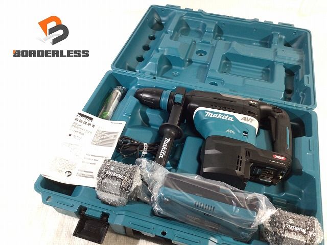 makita マキタ 40Vmax 40mm 充電式ハンマドリル HR005GRMX 青|ブルー バッテリー2個 40Vmax 4.0Ah 充電器 ケース 108523