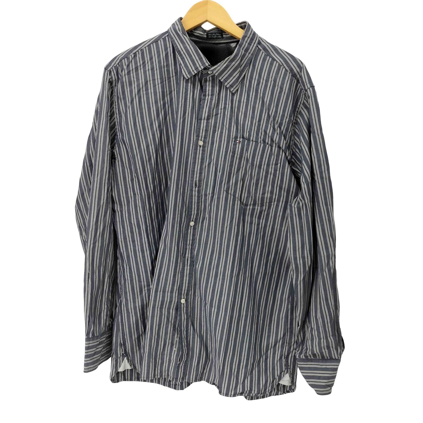 トミーヒルフィガー TOMMY HILFIGER オーバーサイズストライプ長袖シャツ メンズ JPN：XL 