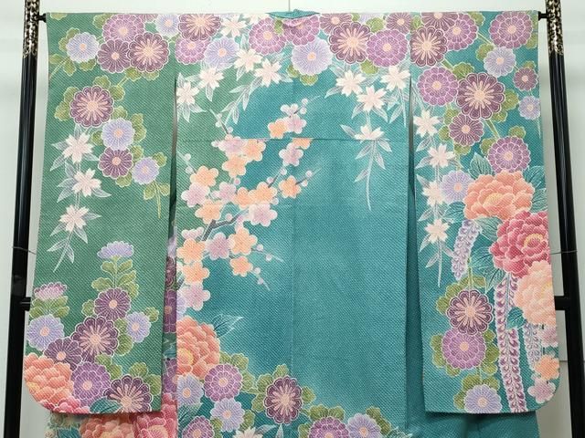 平和屋本店□極上 名門 藤娘きぬたや・総絞り 振袖 花車文 逸品