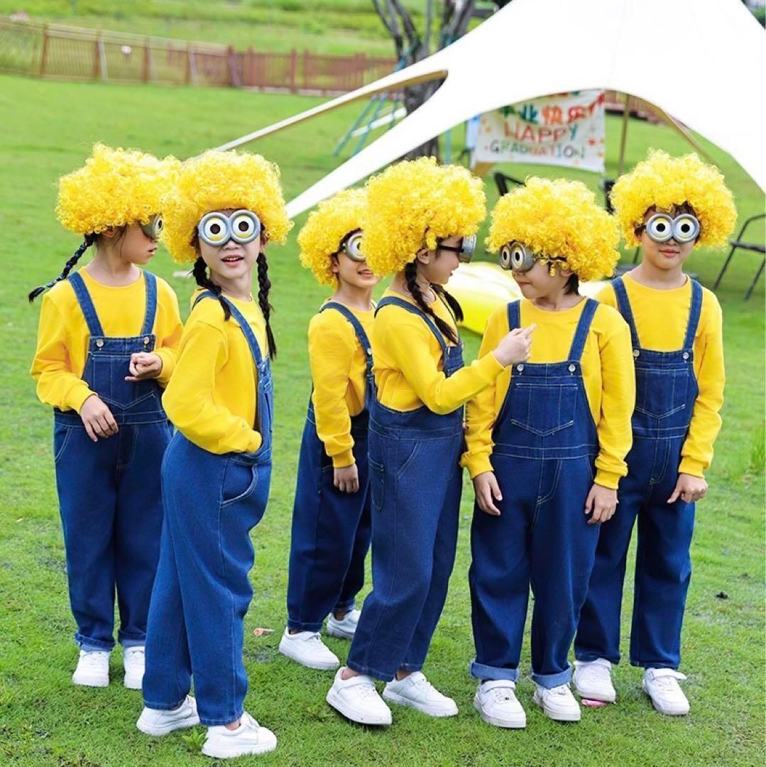 ミニオン コスチューム コスプレ デニム 黄色 110 ズボン 長袖 子供キッズ ミニオン コスチューム コスプレ デニム 黄色 110 ズボン 長袖 子供