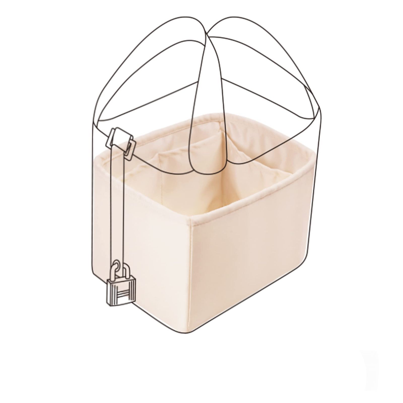 在庫セール バッグインナーバッグ インナーバッグ シルク DGAZ サテン トートバッグ用 picotin18|22Bags クレ PC22