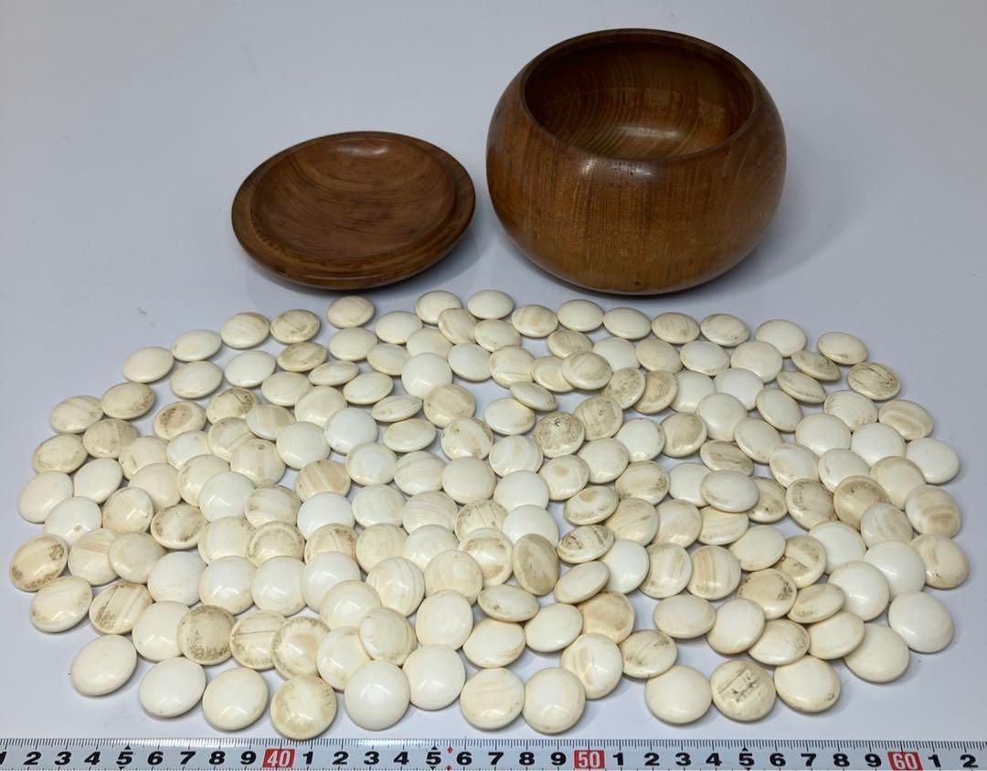 囲碁白・黒 碁石 囲碁 碁筍碁石セット 白黒 蛤碁石、那智黒 囲碁 碁