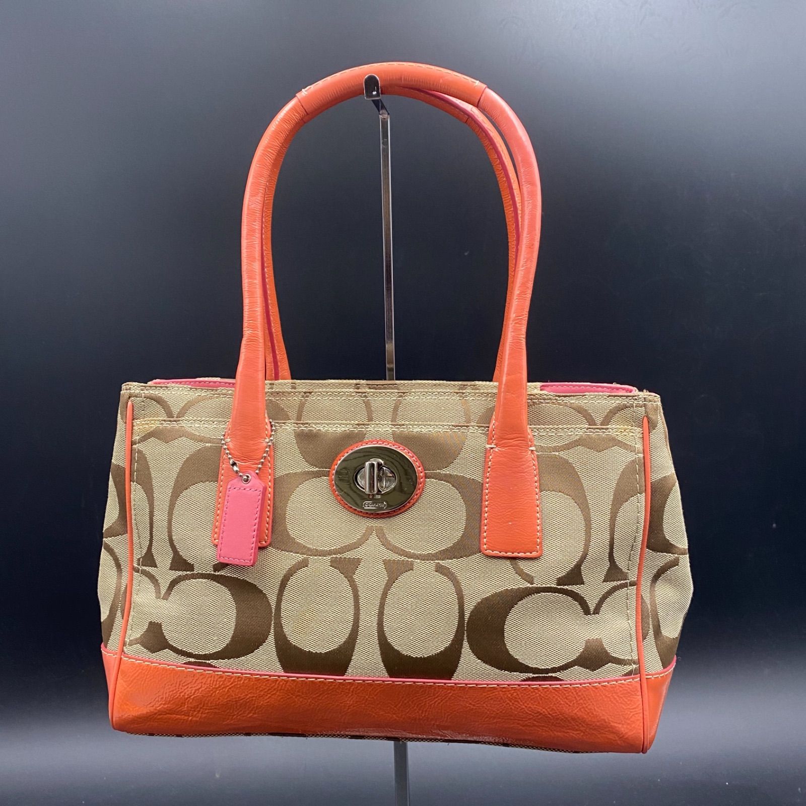 66 良品 COACH コーチ F13571 肩掛け トートバッグ シグネチャー 