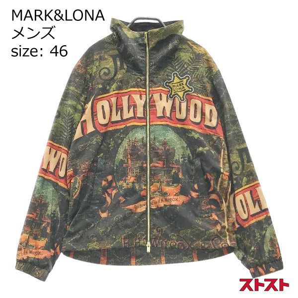 MARK&LONA マークアンドロナ ウインドジャケット 総柄 グリーン系 46
