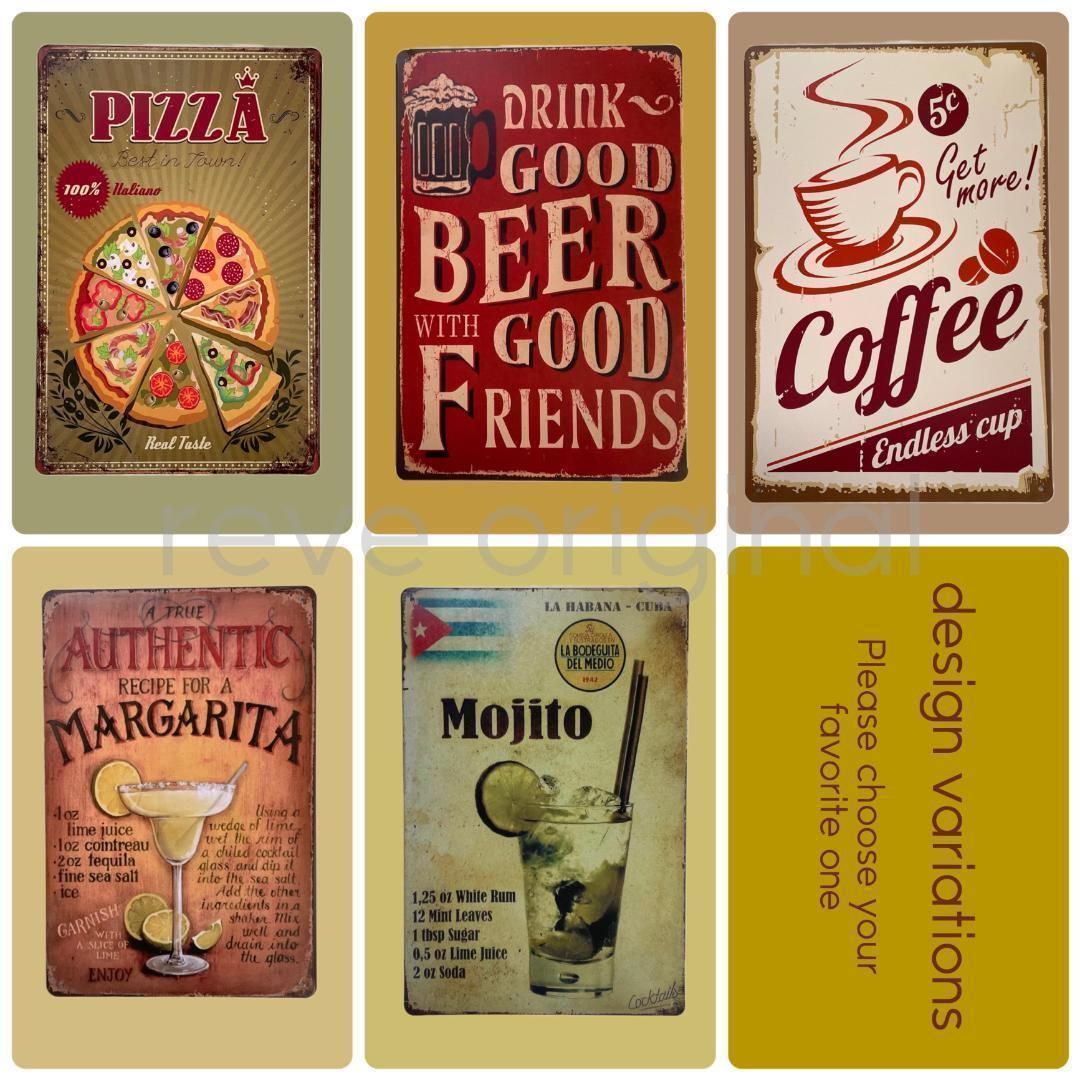 ブリキ看板 アンティーク レトロ アメリカ ビストロ カフェ サイン